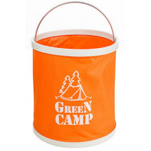 Відро туристичне GreenCamp, 11л розскладне, оранж 