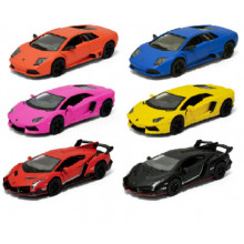 Модель легкова LAMBORGHINI 5'' KT5370W Matte метал.інерц.відкр.дв.3в.2кол.кор./96/