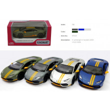 Модель легкова LAMBORGHINI HURACAN LP610-4 AVIO 5'' KT5401W Matte метал.інерц.відкр.дв.4кол.кор./96/